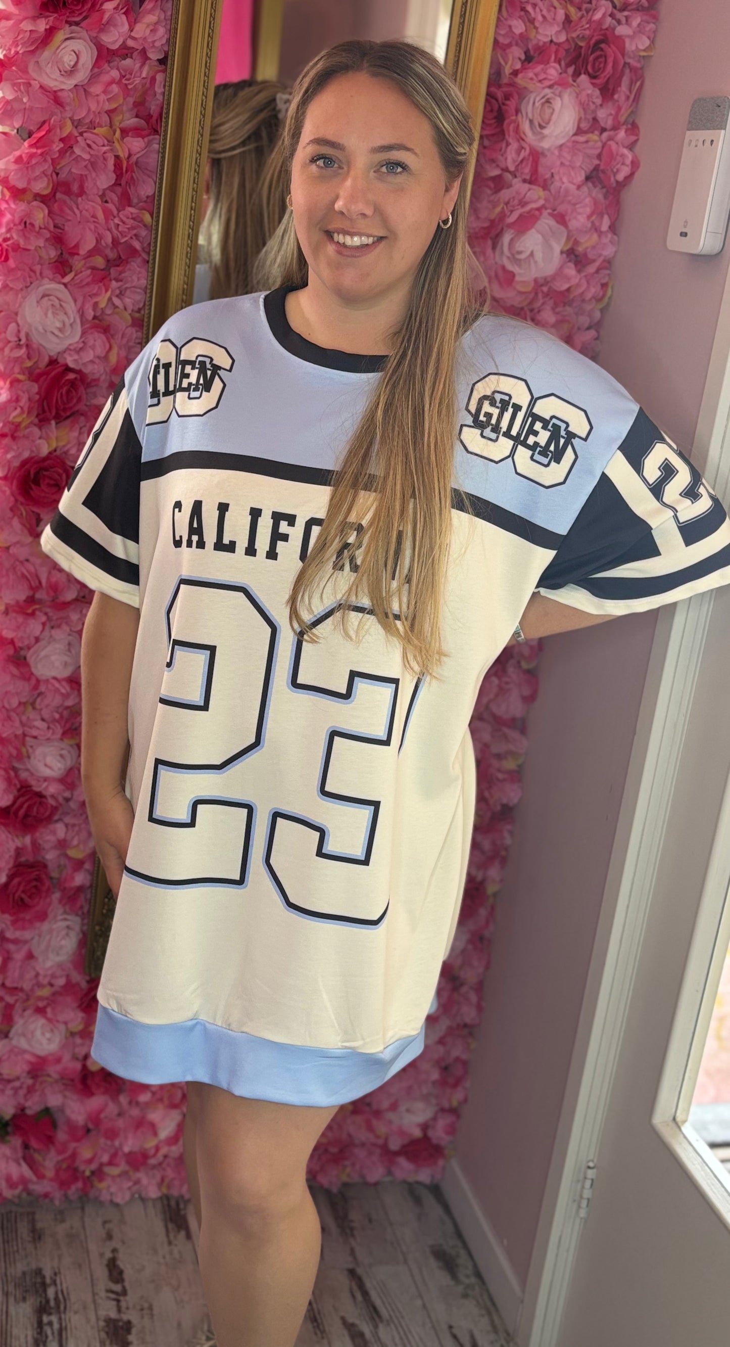 Lang T-shirt/Jurk Cali 23 Blauw Maat 48 t/m 54