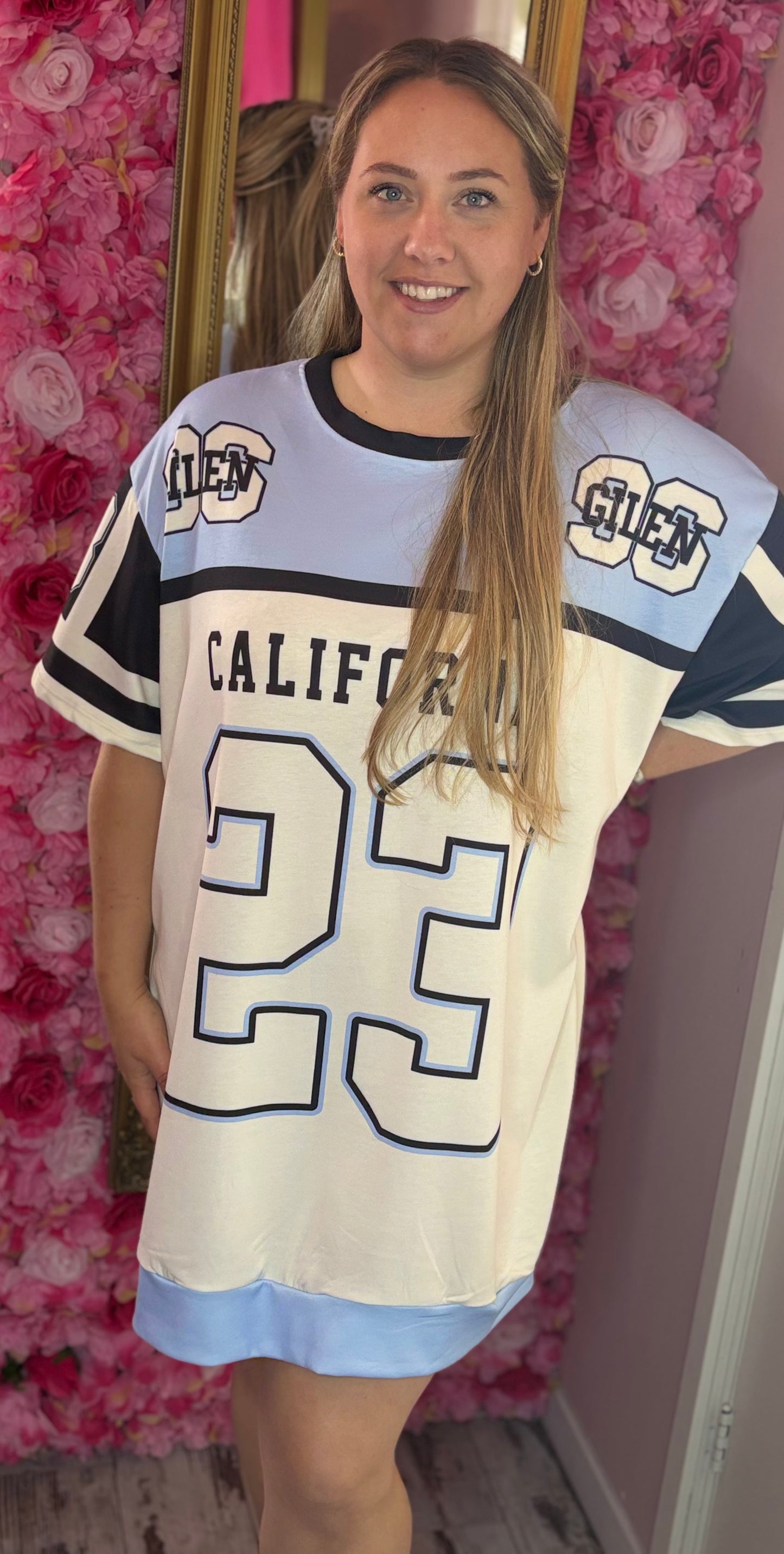 Lang T-shirt/Jurk Cali 23 Blauw Maat 48 t/m 54