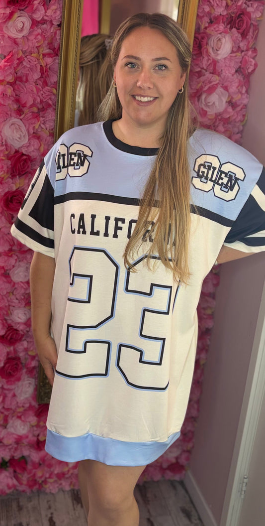 Lang T-shirt/Jurk Cali 23 Blauw Maat 48 t/m 54