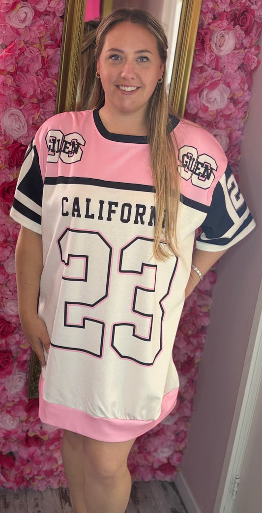 Lang T-shirt/ Jurk Cali 23 Licht Roze Maat 48 t/m 54