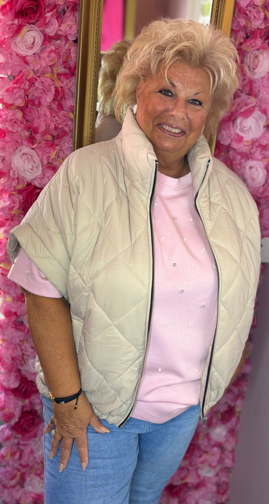Bodywarmer Beige Plus size Maat 46 t/m 52