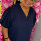 Blouse Pof Mouw Donker Blauw Plus Size maat 48 t/m 54