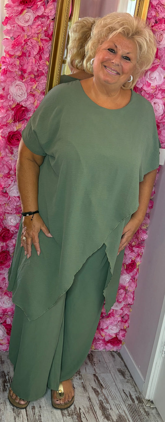Set Emma Leger Groen Plus Size maat 48 t/m 54