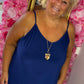 Lange Jurk Holiday Donker Blauw Plus Size Maat 48 t/m 54
