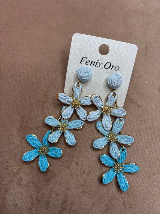 Oorbel Flower Blue