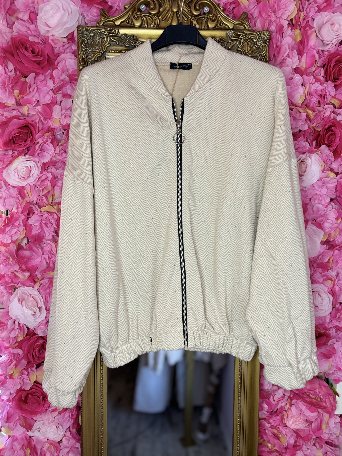 Bomber Glam Love Beige tot Maat 44