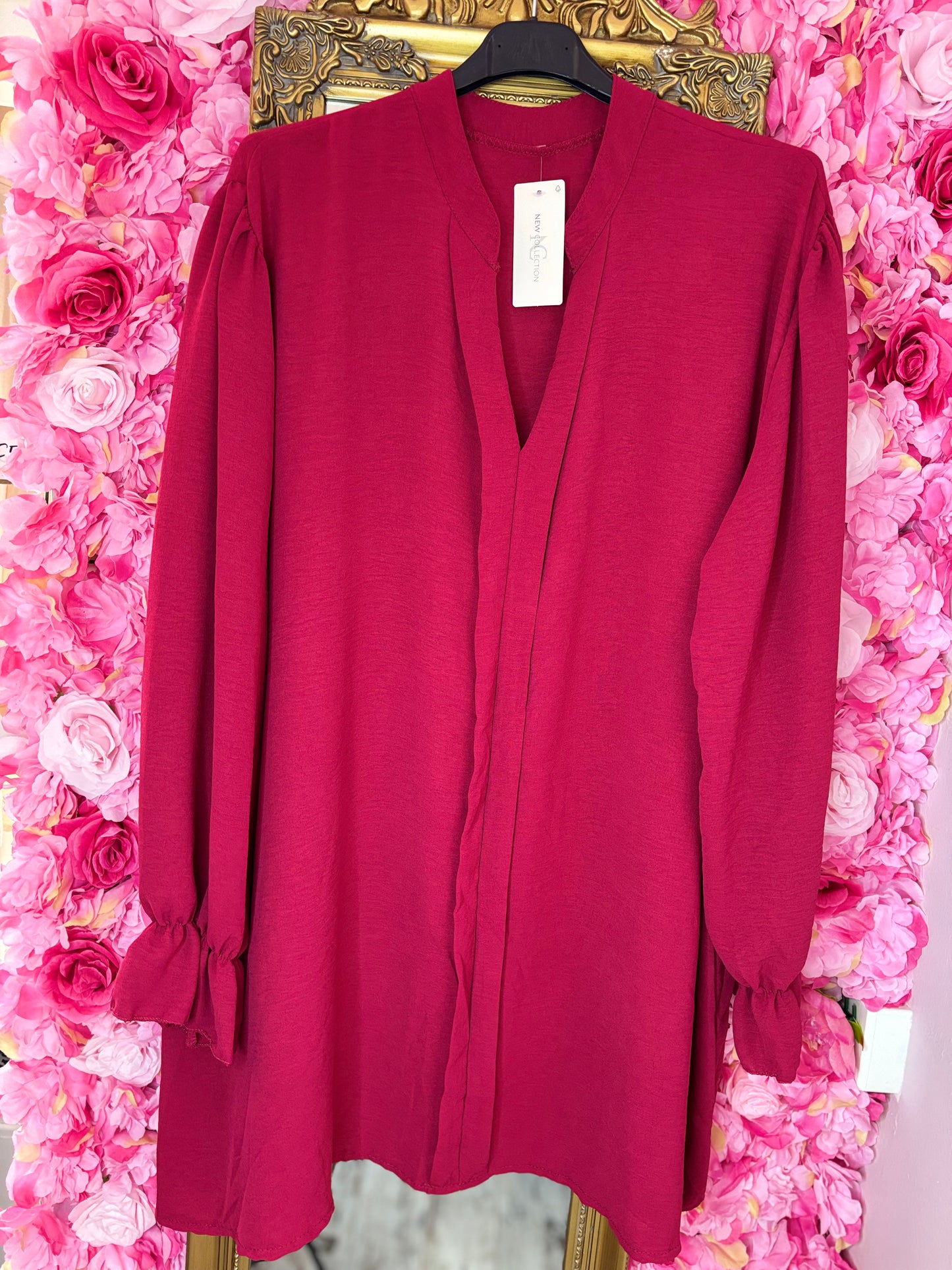 Blouse Musthave Rood Plus Size maat 48 t/m 54