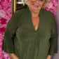 Blouse Now Leger Groen Plus Size maat 46 t/m 52