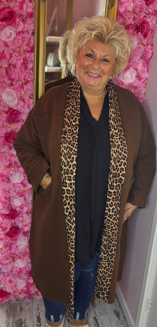 Tussen Jas Lolla Bruin Plus Size Maat 50 t/m 58