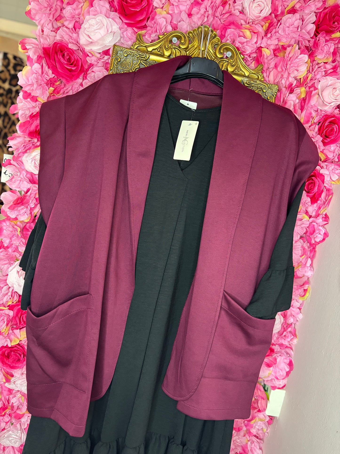 Gilet Daily Bordeaux Plus Size Maat 50 t/m 58
