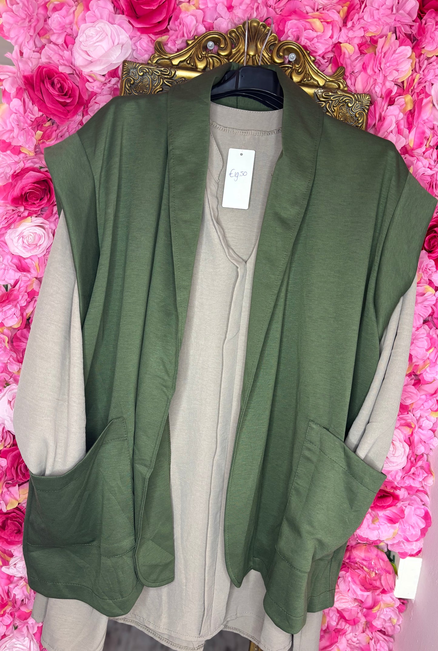 Gilet Daily Leger Groen Plus Size Maat 50 t/m 58