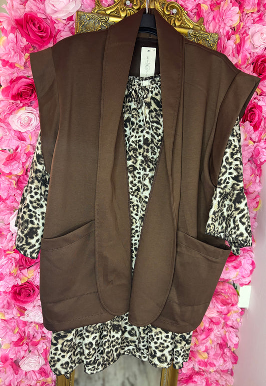 Gilet Daily Bruin Plus Size Maat 50 t/m 58