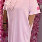 Lange Jurk Perfect Licht Roze Maat 48 t/m 54-56