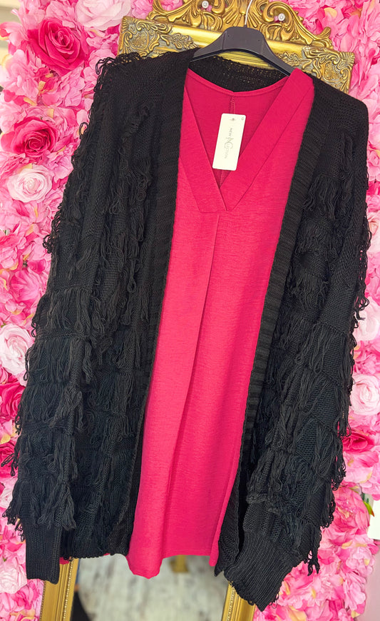Vest Fluff Zwart Plus size Maat 48 t/m 58