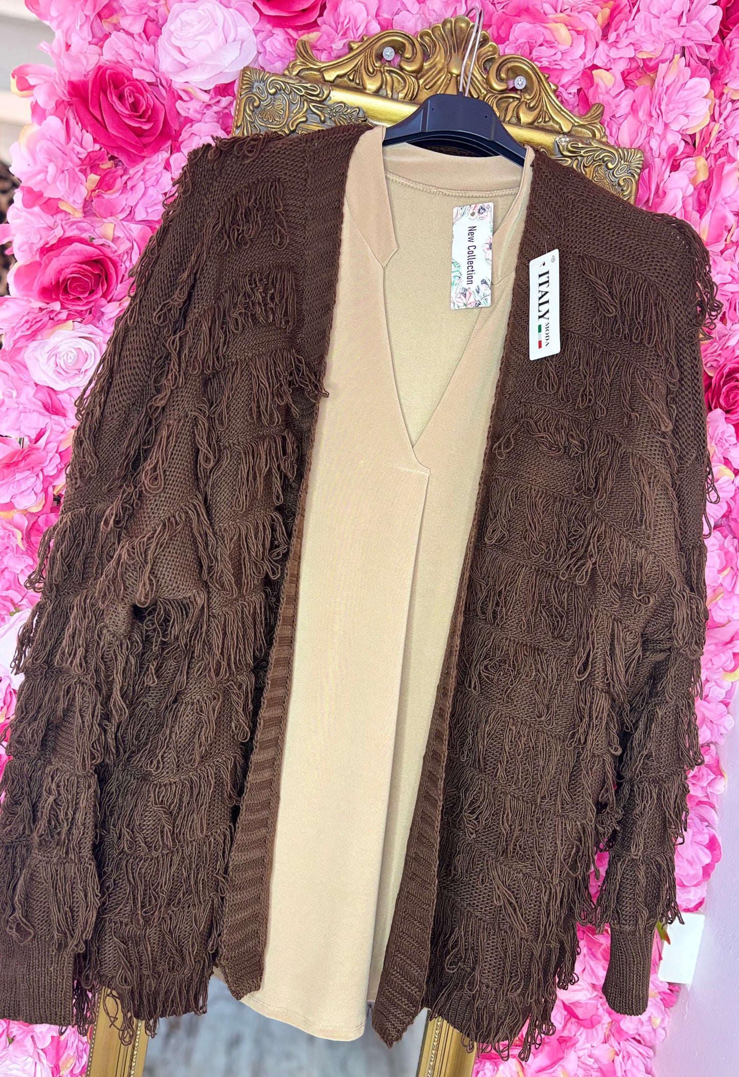 Vest Fluff Bruin Plus size Maat 48 t/m 58