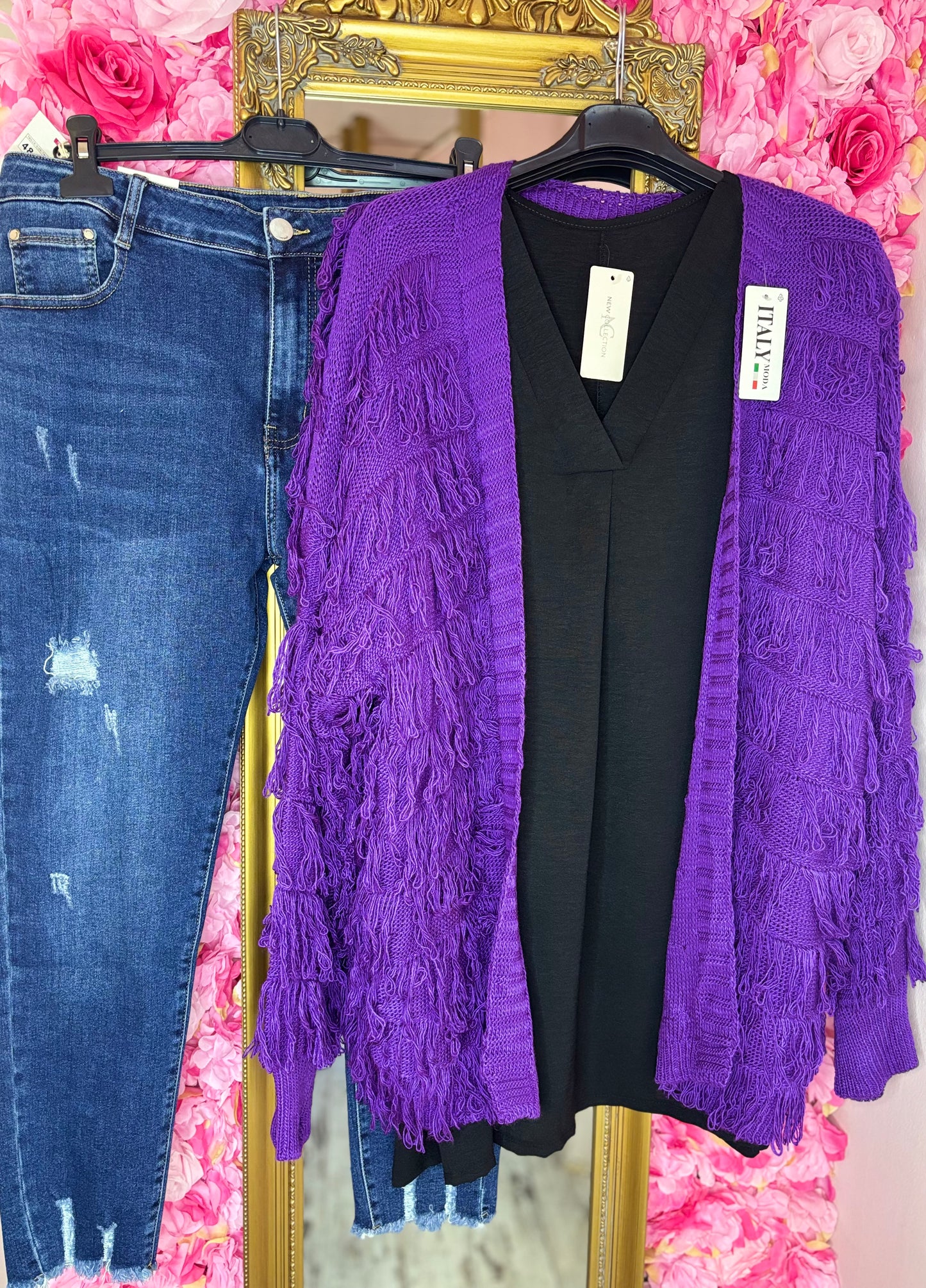 Vest Fluff Paars Plus size Maat 48 t/m 58