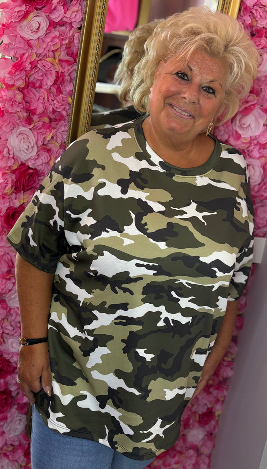T-shirt Armi Wit Plus Size Maat 48 t/m 54