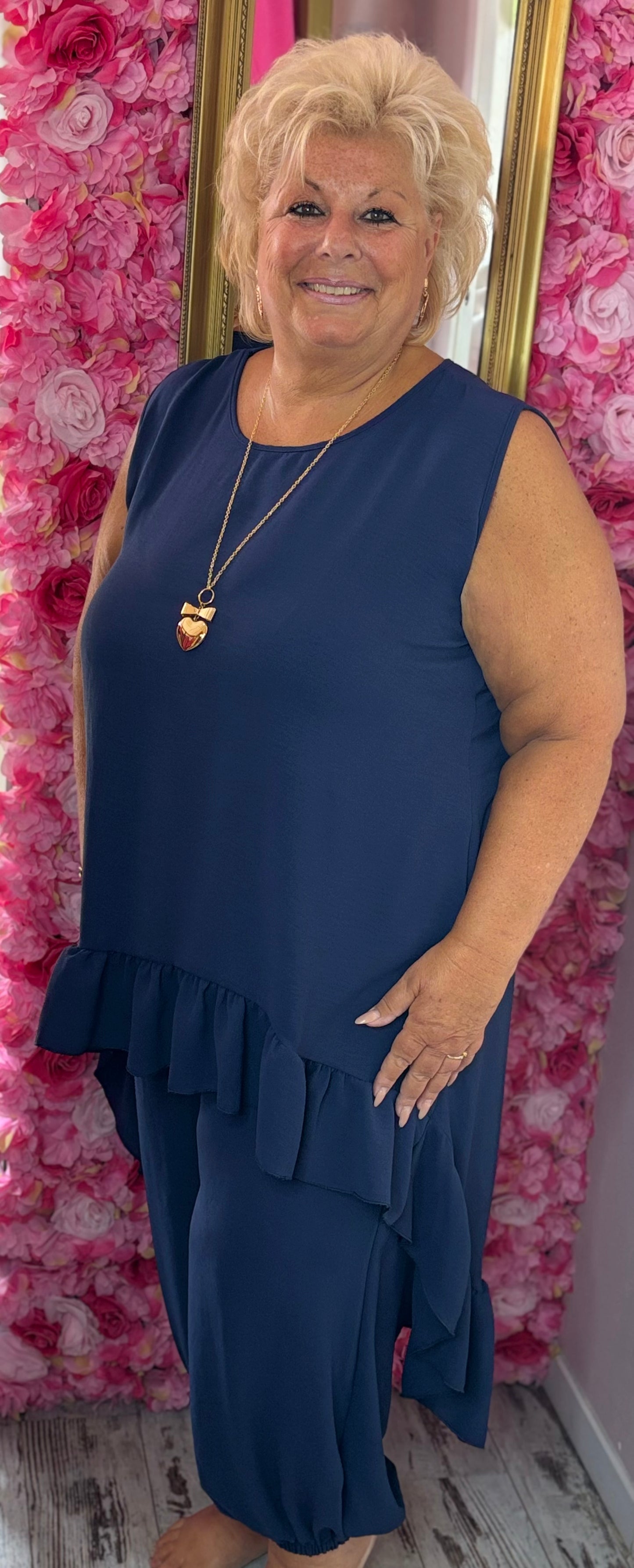 Set Marina Donker Blauw Plus Size maat 46 t/m 52