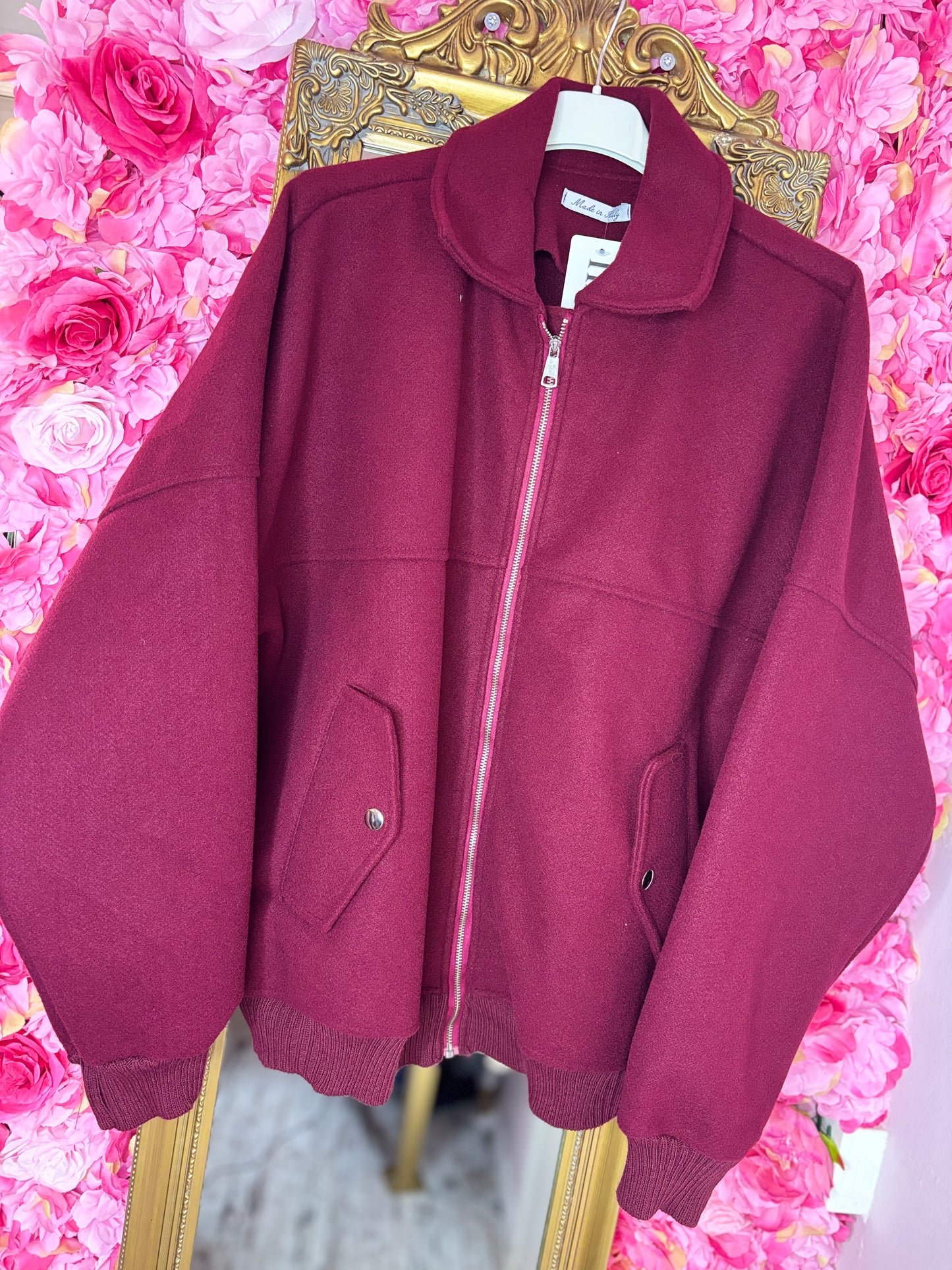 Bomber Jas Bordeaux Plus Size tot Maat 48 (dicht)