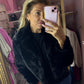 Fake fur Jas Zwart