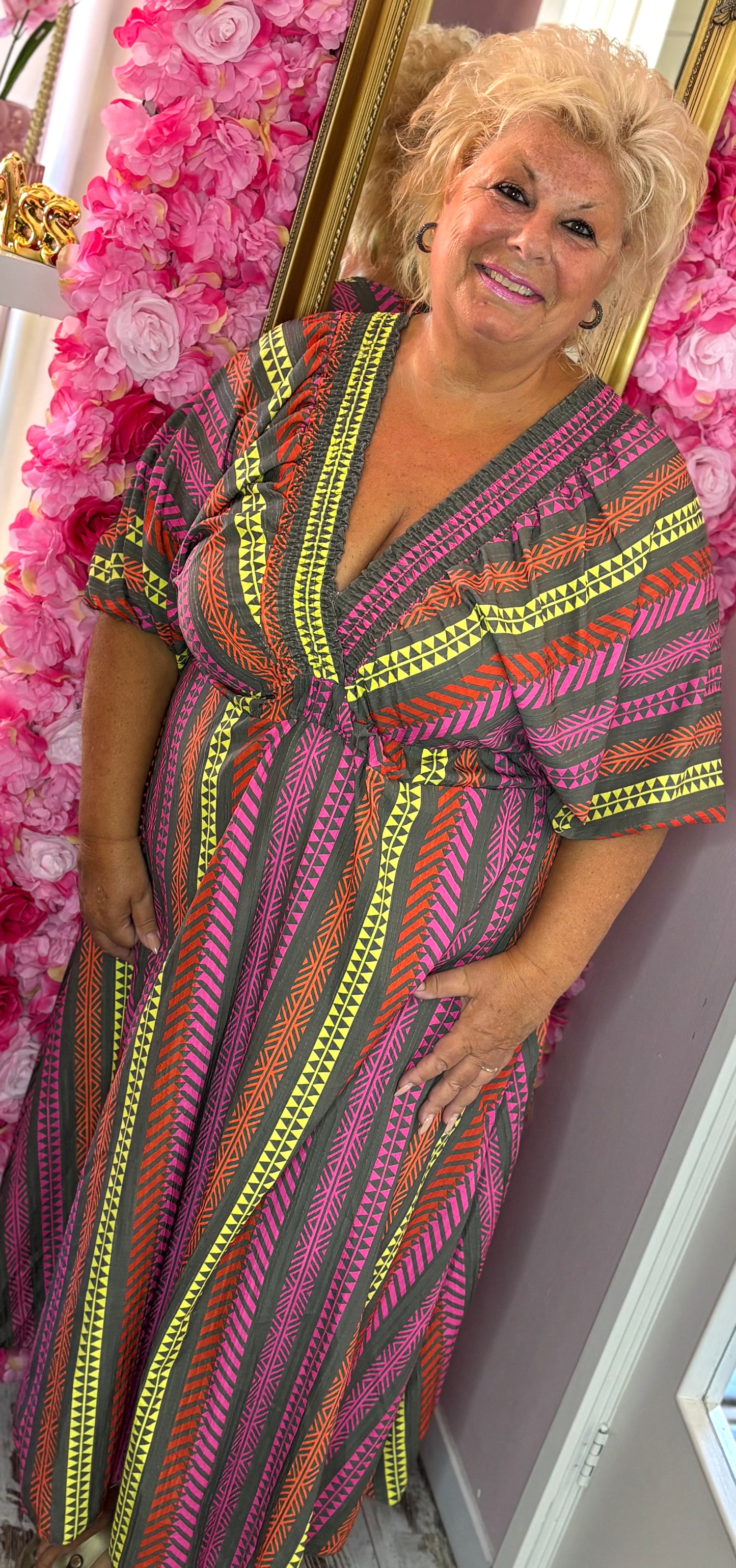 Lange Jurk Altea Groen Plus Size Maat 48 t/m 52