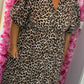 Lange Wikkel Jurk Panter Plus Size Maat 46 t/m 50-52