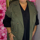Gilet Cargo Long Leger Groen Plus Size Maat 44 t/m 52