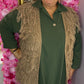 Mouwloos Vest Fluff Beige Plus size Maat 44 t/m 52-54