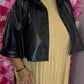 Leather Look Jas Chanel Zwart Plus Size Maat 44 t/m 52