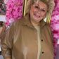 Leather Look Jas Chanel Camel Plus Size Maat 44 t/m 52
