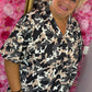 Blouse Pof Mouw Armi Zwart Plus Size maat 48 t/m 54