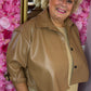 Leather Look Jas Chanel Camel Plus Size Maat 44 t/m 52