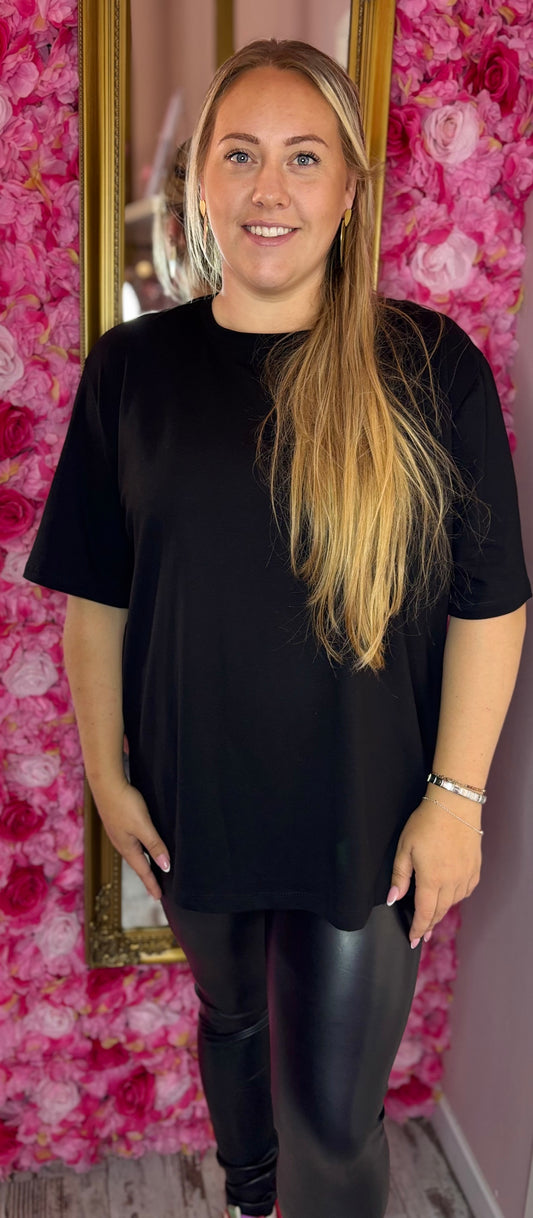 T-Shirt Basic Zwart Plus Size tot Maat 48