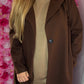 Trenchcoat met Capuchon Bruin Plus Size Maat 44 t/m 52 (dicht)