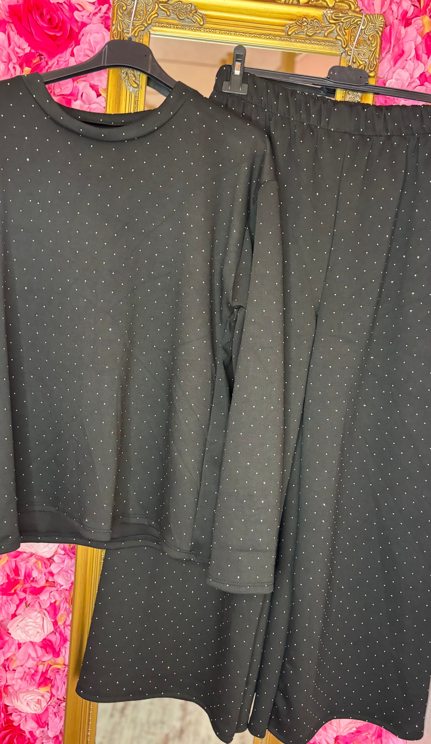 Comfy Set Strass Zwart Plus Size maat 40 t/m 48