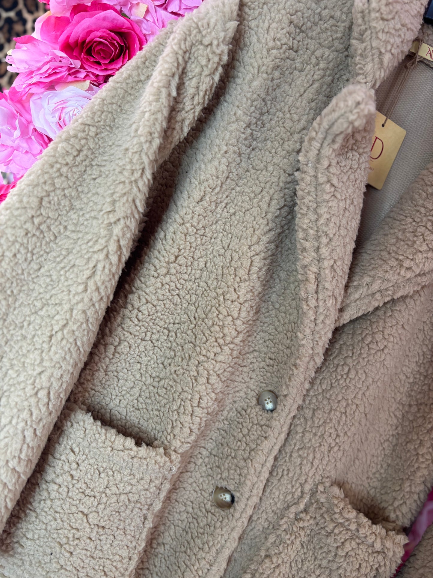 Teddy Jas Beige Plus Size Maat 44 t/m 52 (dicht)