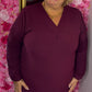 Jurk Basic Linda Bordeaux Plus Size 42 t/m 48-50