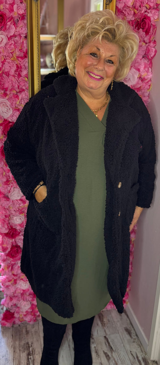 Teddy Jas Zwart Plus Size Maat 44 t/m 52 (dicht)
