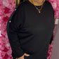 Comfy Set Button Zwart Plus Size maat 44 t/m 52