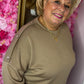 Comfy Set Button Camel Plus Size maat 44 t/m 52