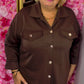 Blouse Comfy Bruin Plus Size maat 44 t/m 52 (dicht)