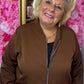 Bomber Jas Soft Bruin Plus Size maat 44 t/m 52