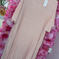 *LUCKY LOOK* Lange Jurk Chantie Zalm/Roze Plus Size Maat 48 t/m 52-54