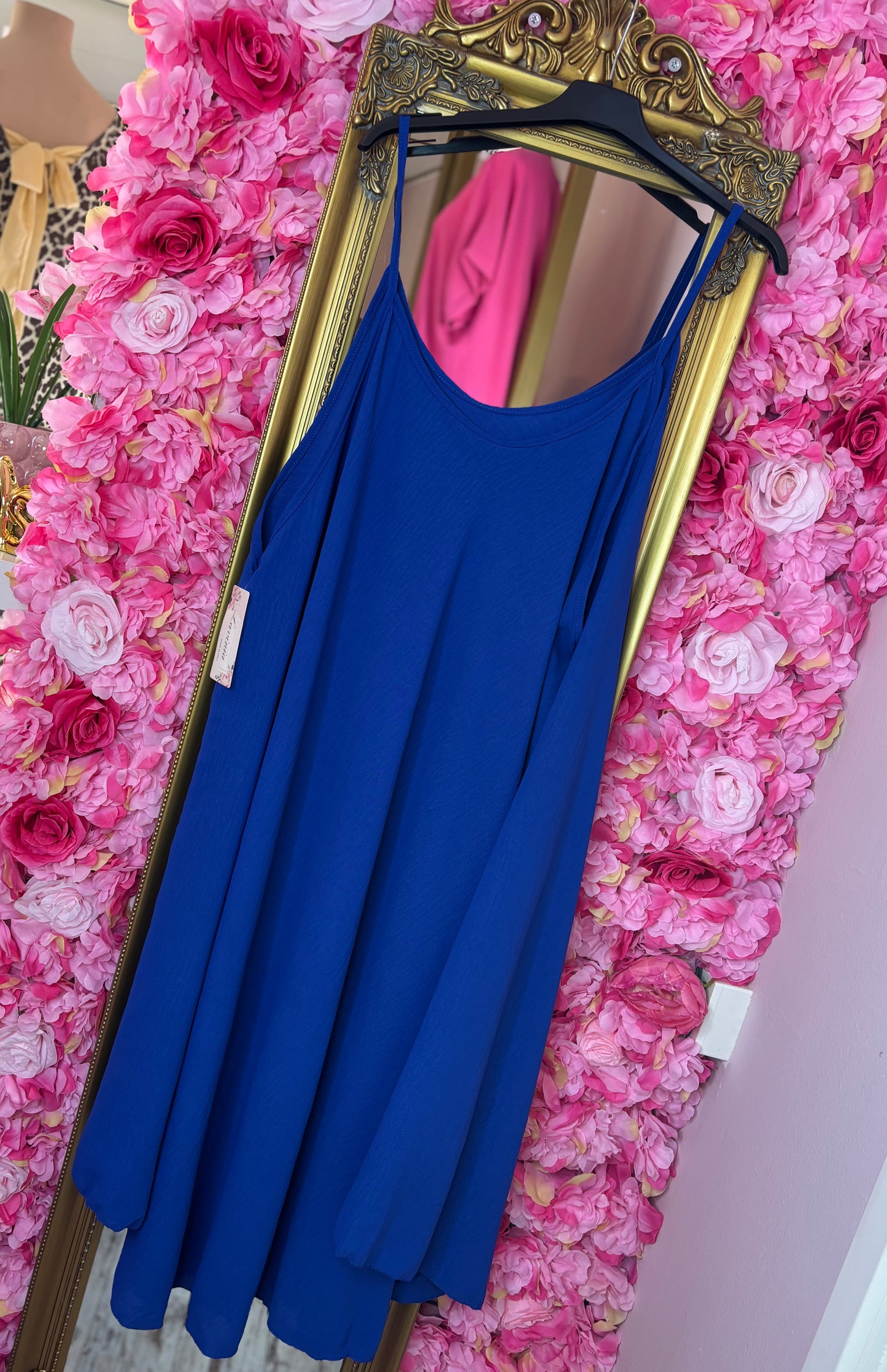 *LUCKY LOOK* Jurk A-lijn Midi Konings Blauw Plus Size Maat 48 t/m 54