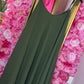 *LUCKY LOOK* Jurk A-lijn Midi Leger Groen Plus Size Maat 48 t/m 54