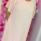 *LUCKY LOOK* Lange Jurk Chantie Zalm/Roze Plus Size Maat 48 t/m 52-54