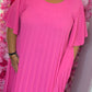 *LUCKY LOOK* Lange Jurk Chantie Fuchsia Plus Size Maat 48 t/m 52-54