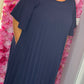 *LUCKY LOOK* Lange Jurk Chantie Donker Blauw Plus Size Maat 48 t/m 52-54