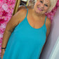 *LUCKY LOOK* Jurk A-lijn Midi Zeegroen Plus Size Maat 48 t/m 54