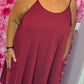 *LUCKY LOOK* Jurk A-lijn Midi Bordeaux Plus Size Maat 48 t/m 54